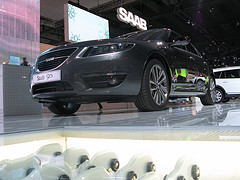 new Saab 9-5 launch in frankfurt by south west saab