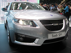 new Saab 9-5 launch in frankfurt by south west saab